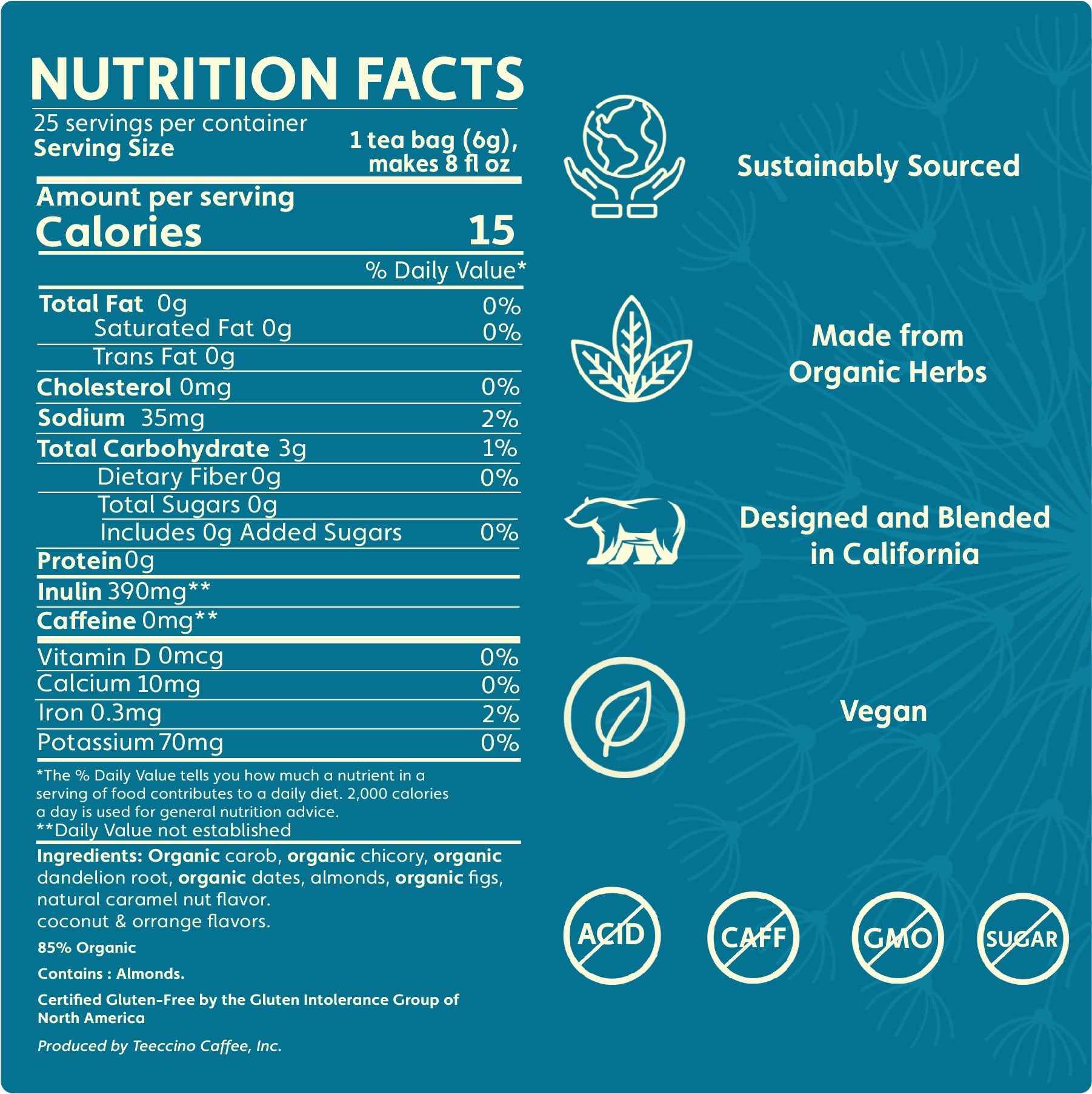 Dandelion Caramel Nut Roasted Herbal Tea