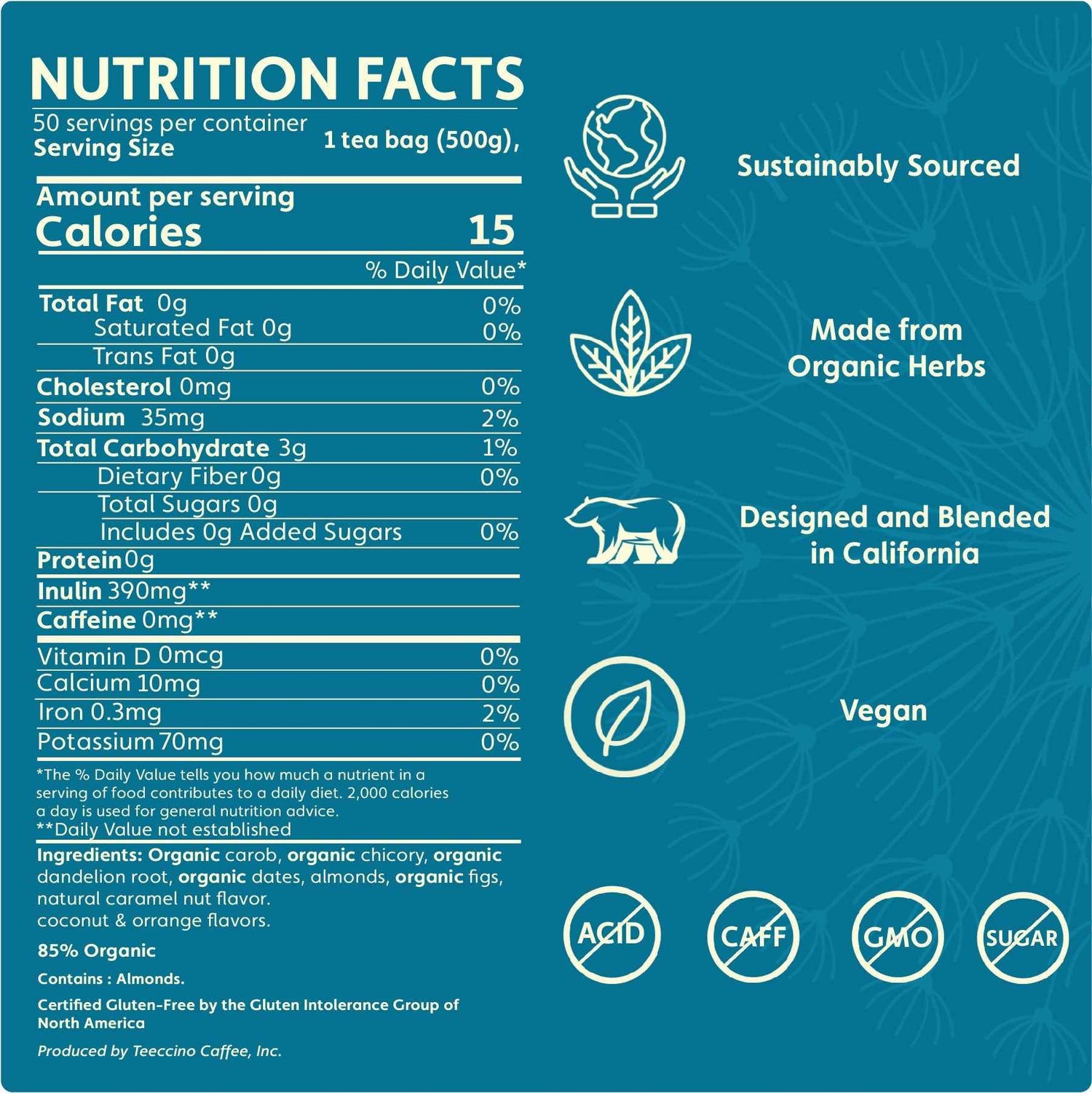 Dandelion Caramel Nut Roasted Herbal Tea