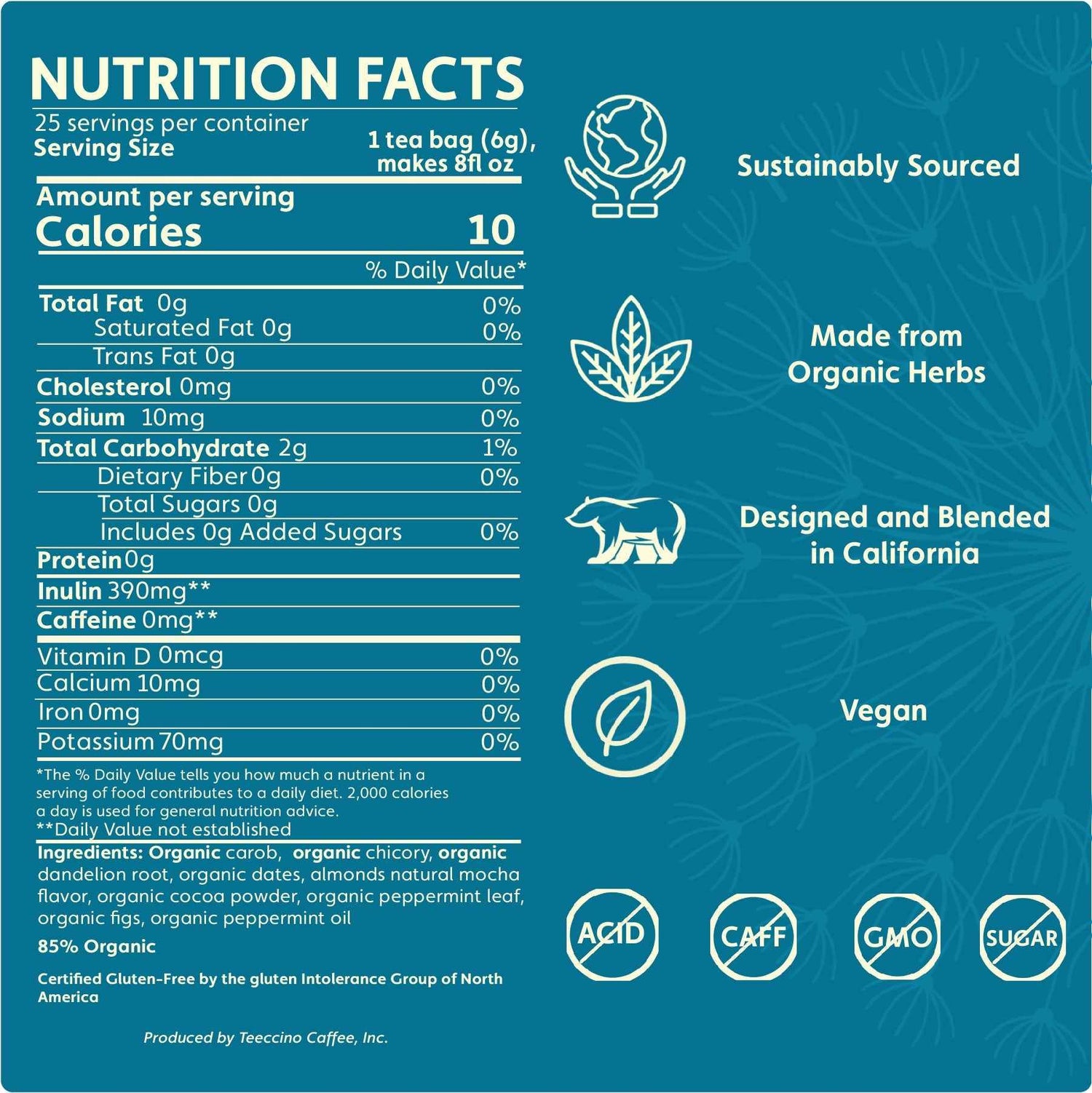 Dandelion Mocha Mint Roasted Herbal Tea