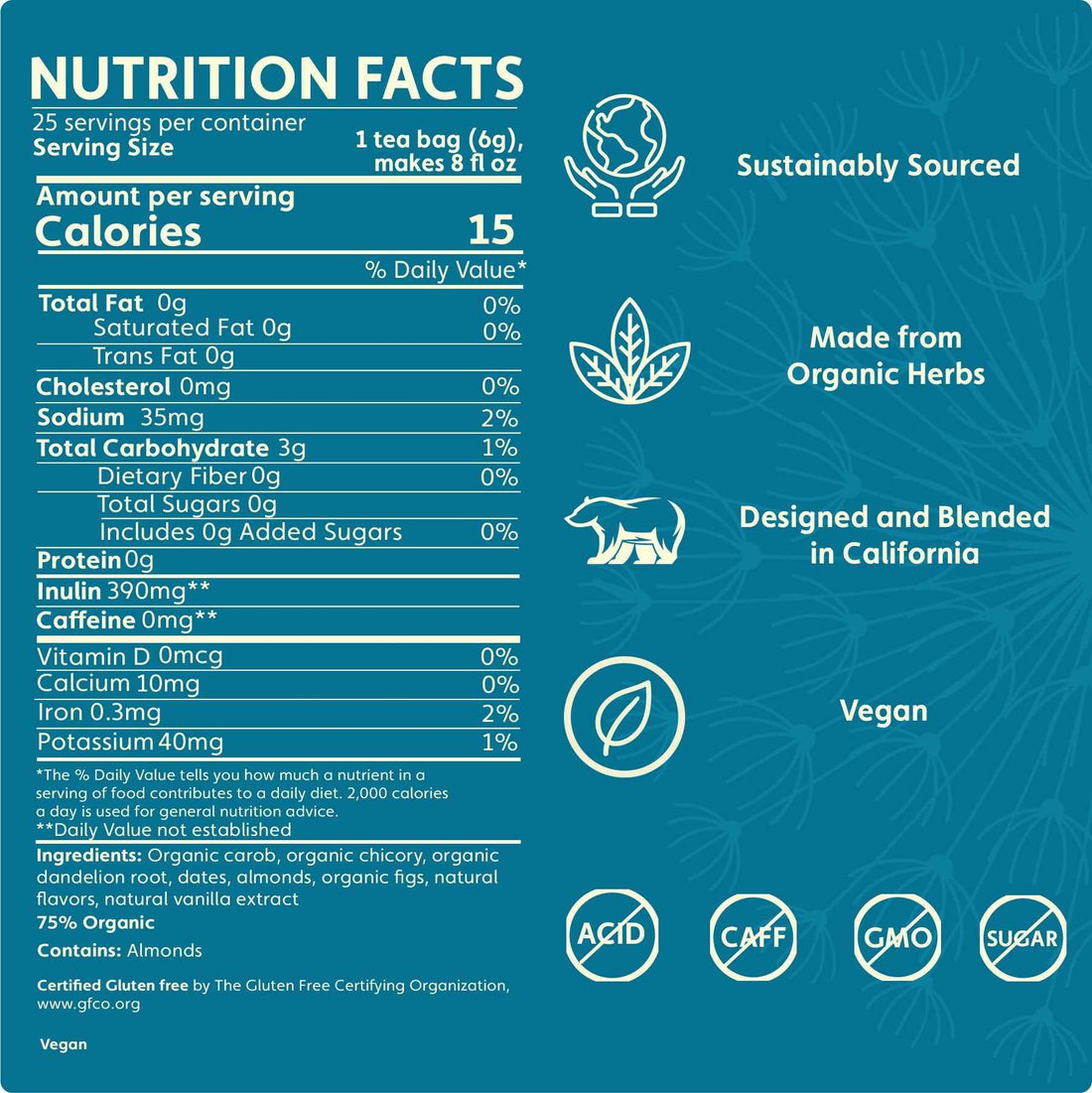 Dandelion Vanilla Nut Roasted Herbal Tea