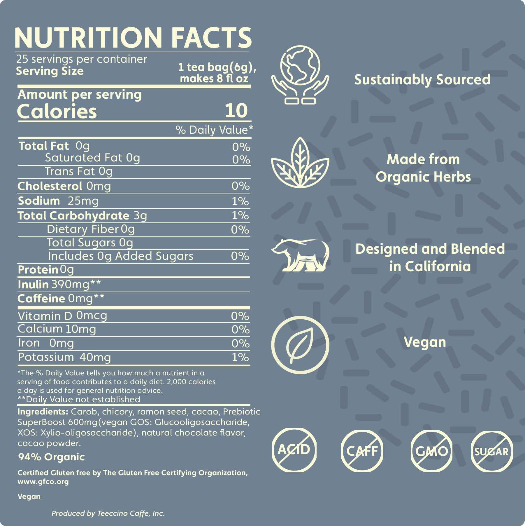 Dark Chocolate Prebiotic SuperBoost Herbal Tea