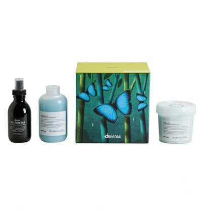 Davines MINU + OI Gift Set: MINU Shampoo &amp; Conditioner 8.5 Oz + OI All in One Milk 4.6 Oz by Nava Beauty