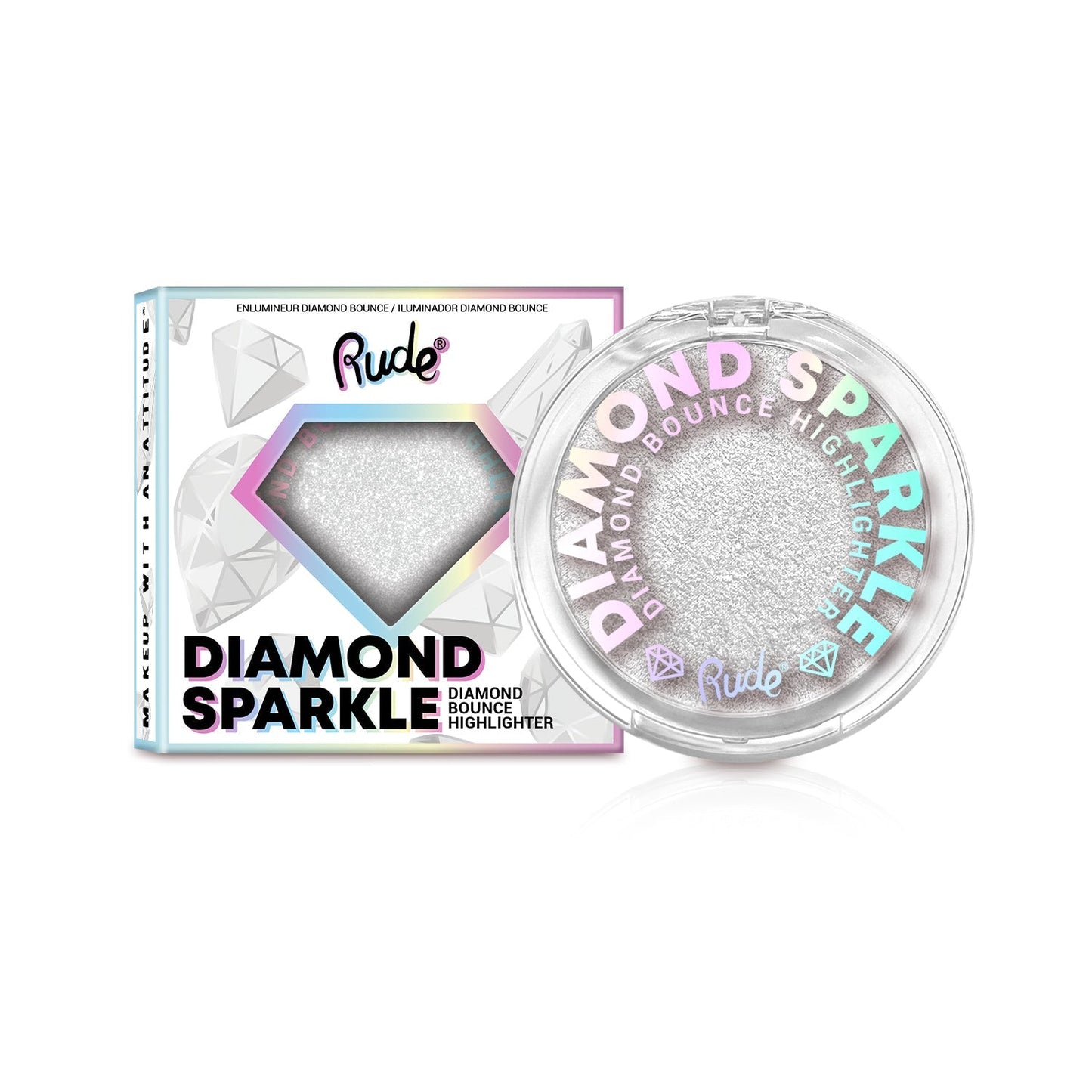 RUDE Diamond Sparkle Diamond Bounce Highlighter - Pearl - DestGlow