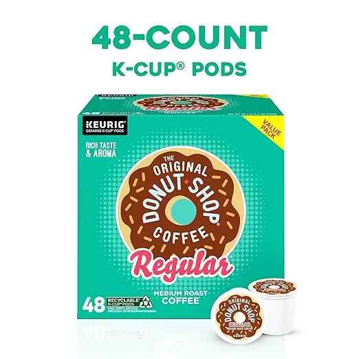 The Original Donut Shop Medium Roast K-Cup Pods – 48 Count, Single-Serve Coffee