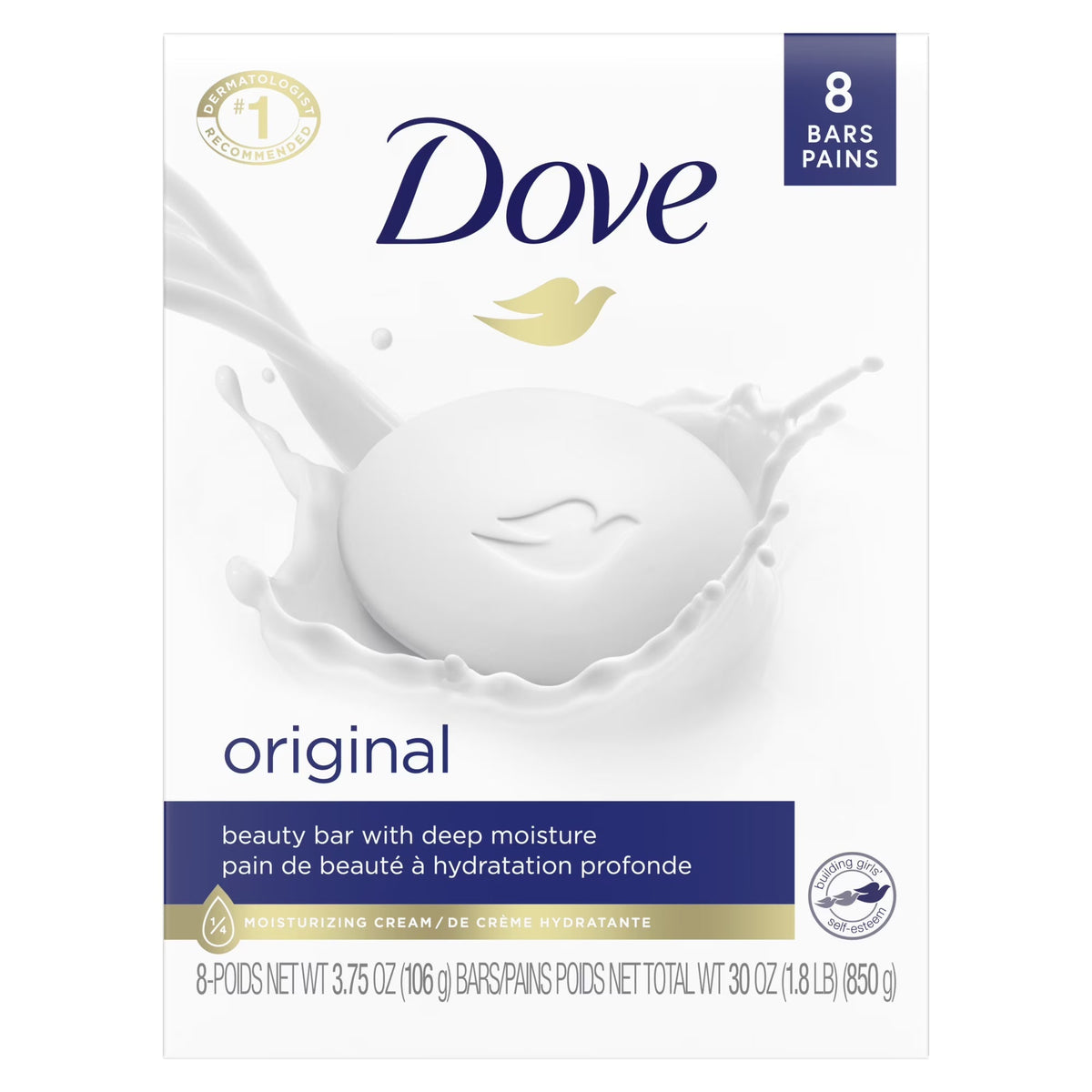 Dove Original Beauty Bar Deep Moisture White 8 Bars Soap  DestGlow