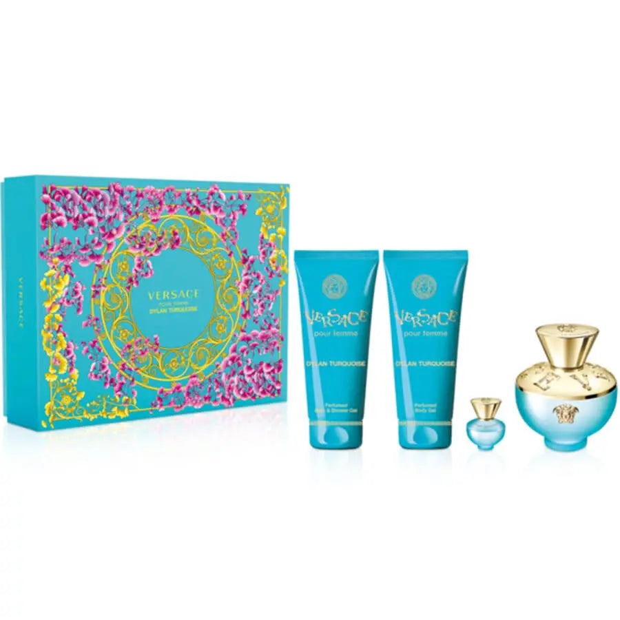 Dylan Turquoise By Versace For Women 4Pcs Set EDT Spray by perfumesandrea
