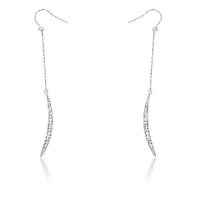 Luna 0.5ct CZ Delicate Moon Drop Earrings