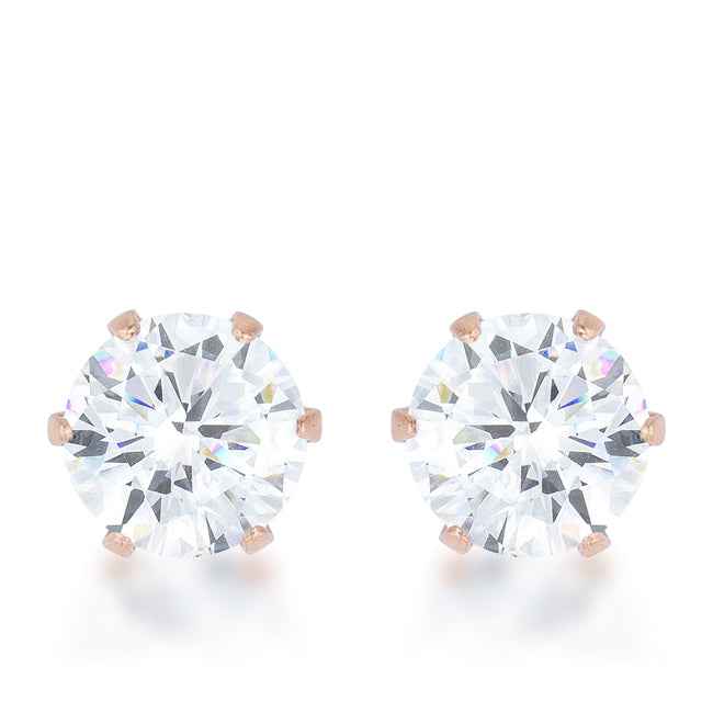 Reign 3.4ct CZ Stainless Steel Stud Earrings