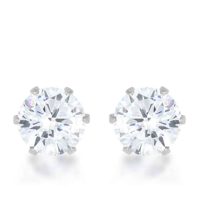 Reign 3.4ct CZ Stainless Steel Stud Earrings