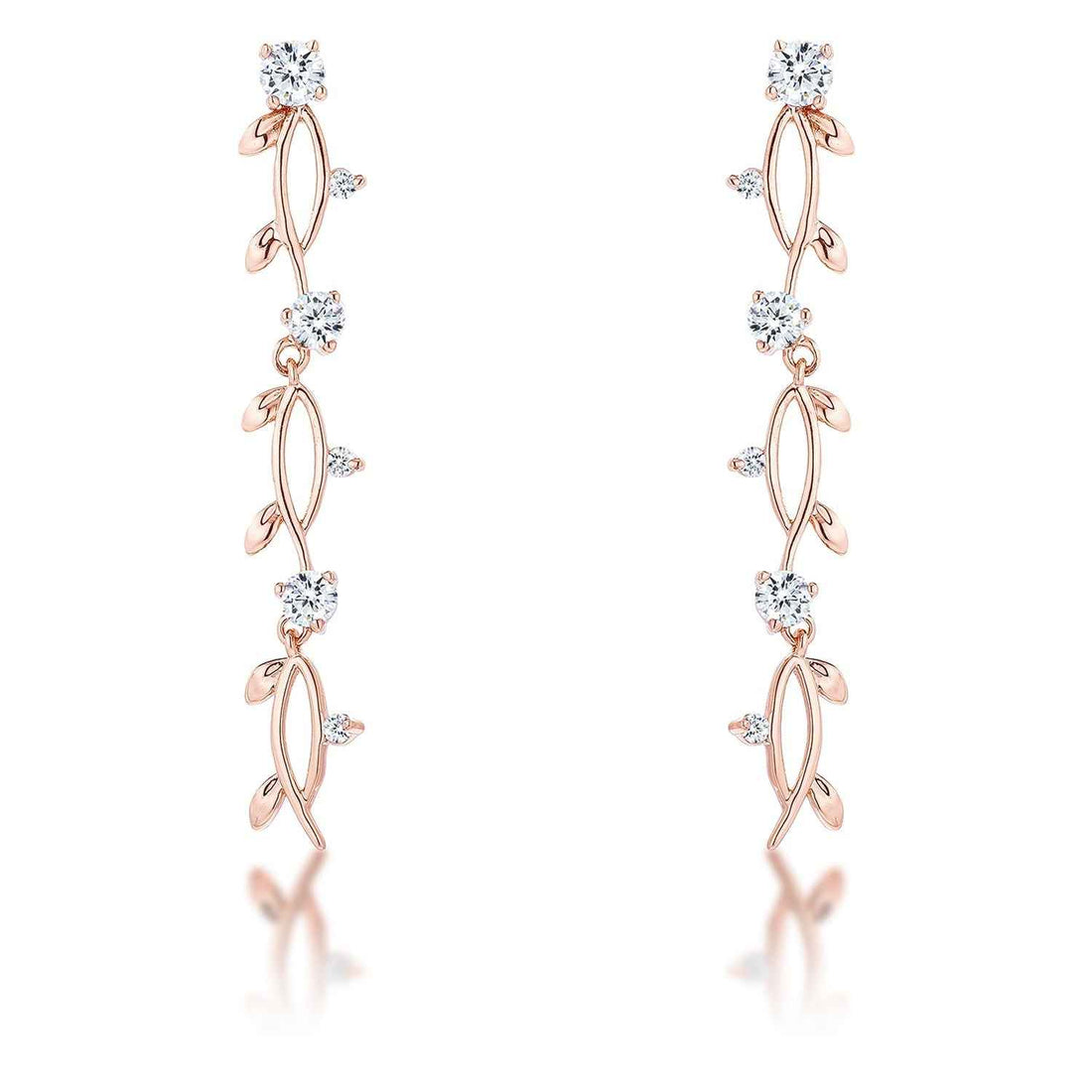 1.1Ct Vine Design Plated Earrings