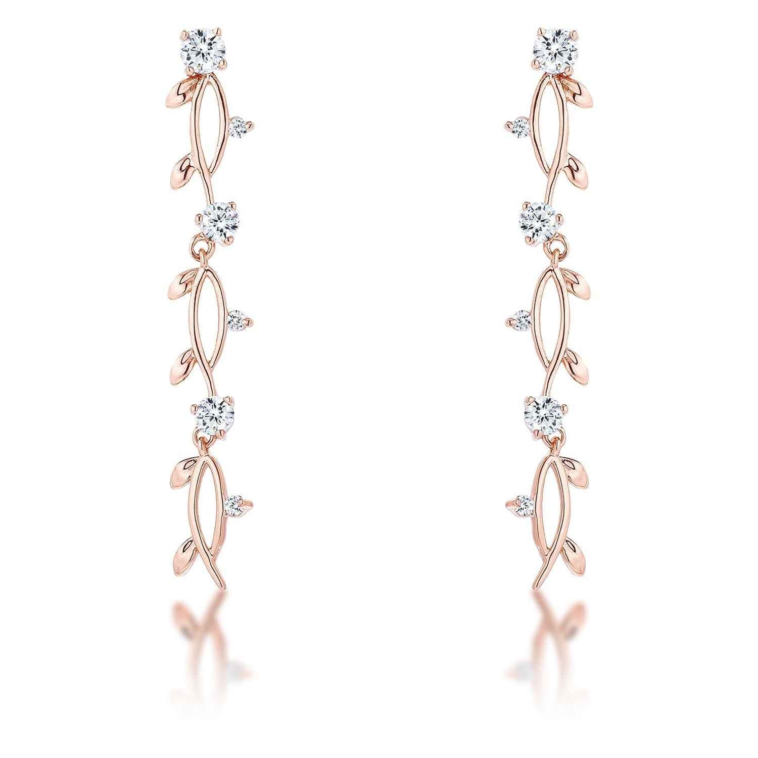 1.1Ct Vine Design Plated Earrings