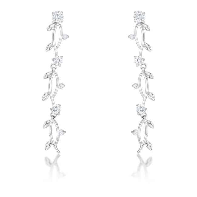 1.1Ct Vine Design Plated Earrings