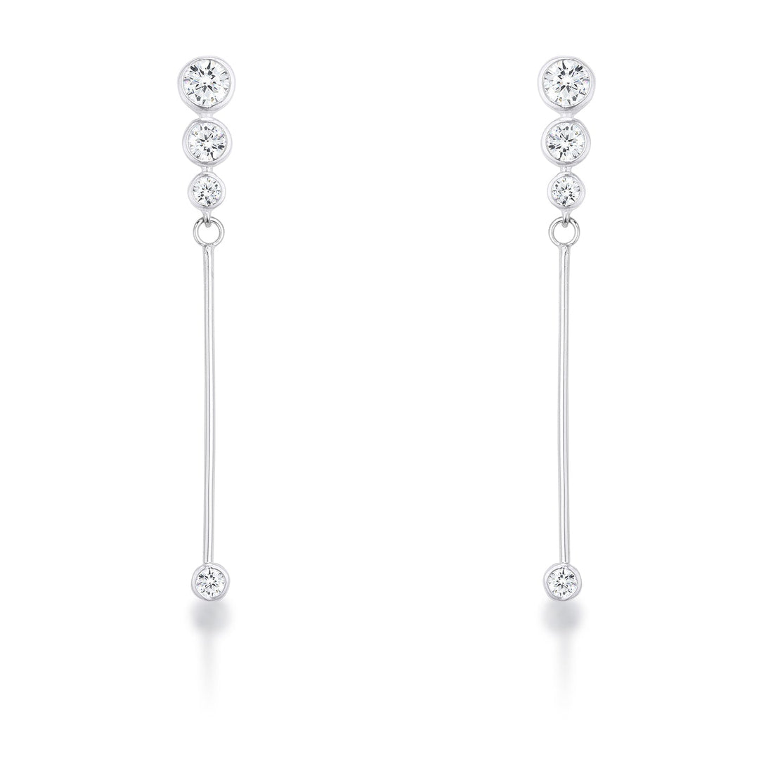 1.2Ct Graduated Plated Drop Cubic Zirconia Earrings. by Avera Group