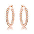 Dotted CZ Round Bezel Hoop Earrings