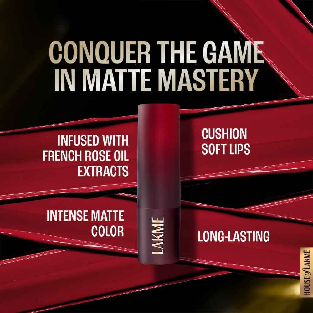 Lakme Forever Matte Lipstick, Made With French Rose Oil Extracts - Pink Geranium