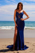 Nox Anabel E1488 Luxurious Shiny Satin Material A Sweetheart Neckline & Slit by DiscountDressShop