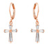CZ Cross Drop Earrings