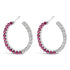 Sterling Silver Lab Created Ruby and White Sapphire Hoop Earrings by Bids.com