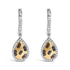 10K Yellow Gold Plated Sterling Silver 1/3 Cttw Multi Color Diamond Pear Shape Dangle Earrings  DestGlow