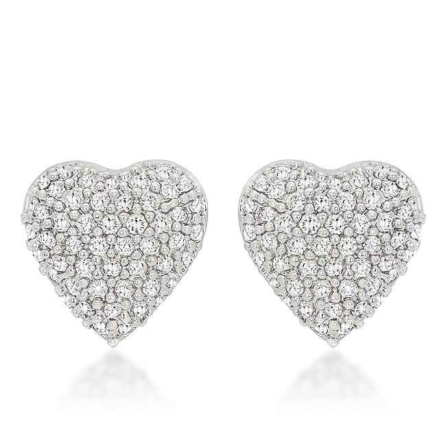 Special Pave Heart Earrings