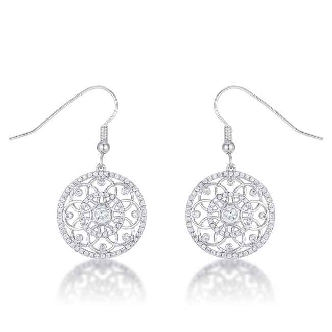 .95 Ct Interlocking Circle and CZ Earrings