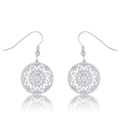 Avera .95 Ct Interlocking Circle and Cubic Zirconia Earrings