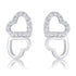 .17 Ct Melded Hearts and CZ Stud Earrings