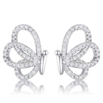Avera .45 Ct Cubic Zirconia Butterfly Stud Earrings