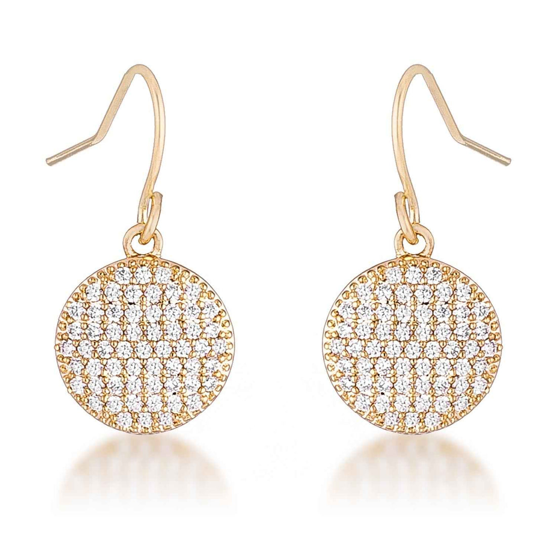 .6 Ct Elegant CZ Plated Disk Earrings