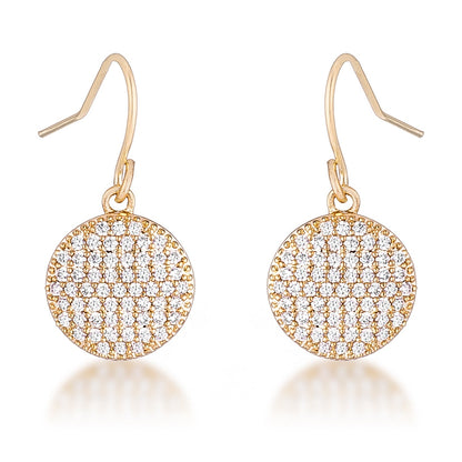 Avera .6 Ct Elegant Cubic Zirconia Plated Disk Earrings