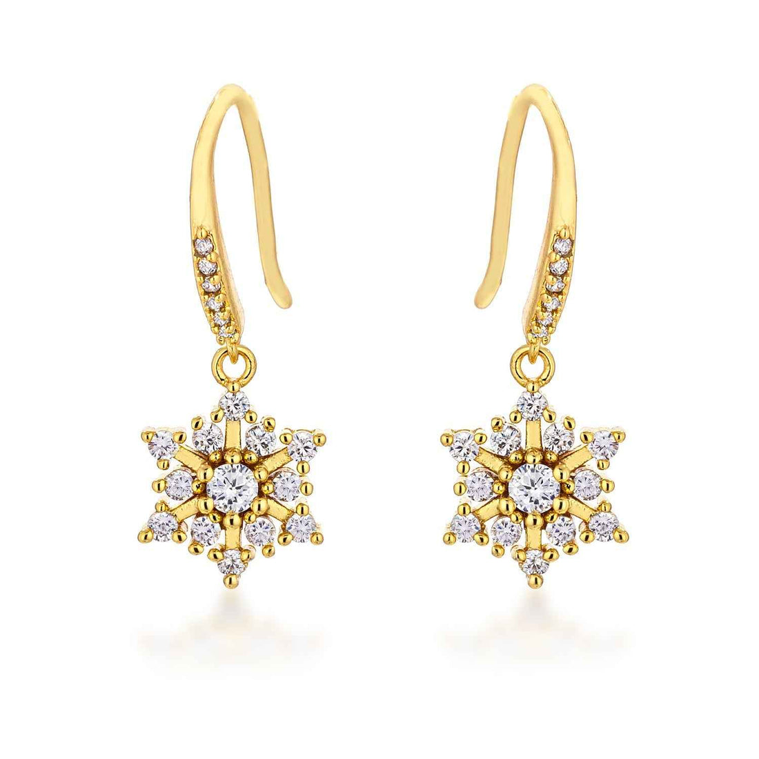 Dainty Snowflake Drop Earrings