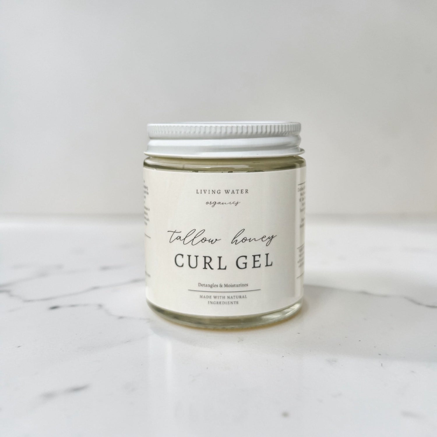 Tallow Honey Curl Gel with 100% Grass Fed Tallow (Medium to Strong Hold) by Living Water Organics