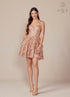 CLEARANCE - Nox Anabel E914 Short Applique Tiered A-Line Rose Gold Dress (Size 6, 12) by DiscountDressShop