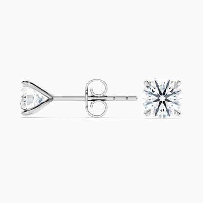 4 Claws Round Moissanite Stud Diamond Earrings