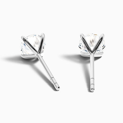 4 Claws Round Moissanite Stud Diamond Earrings