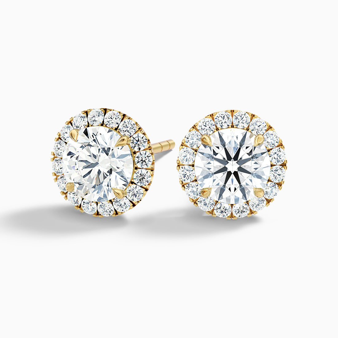 Round Halo Moissanite Stud Diamond Earrings  DestGlow