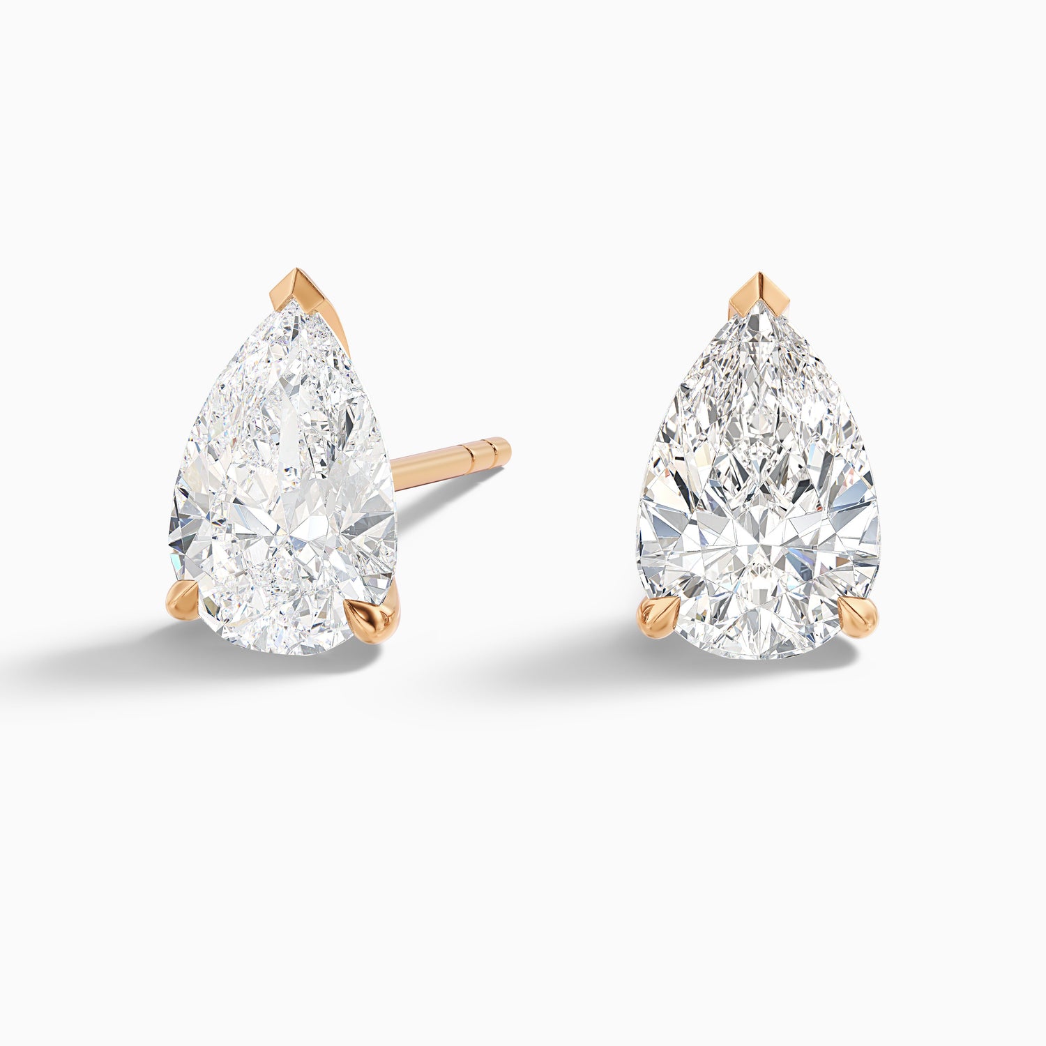 Pear Cut Moissanite Stud Diamond Earrings