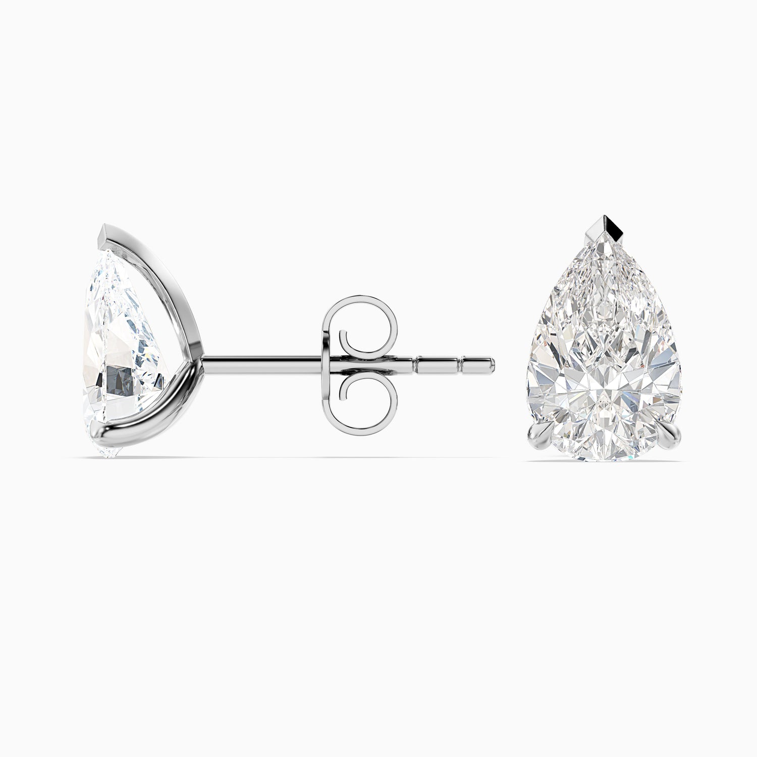 Pear Cut Moissanite Stud Diamond Earrings