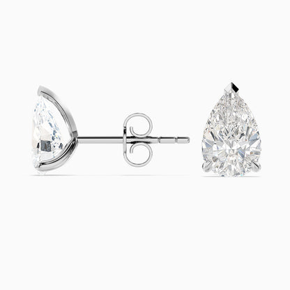 Pear Cut Moissanite Stud Diamond Earrings