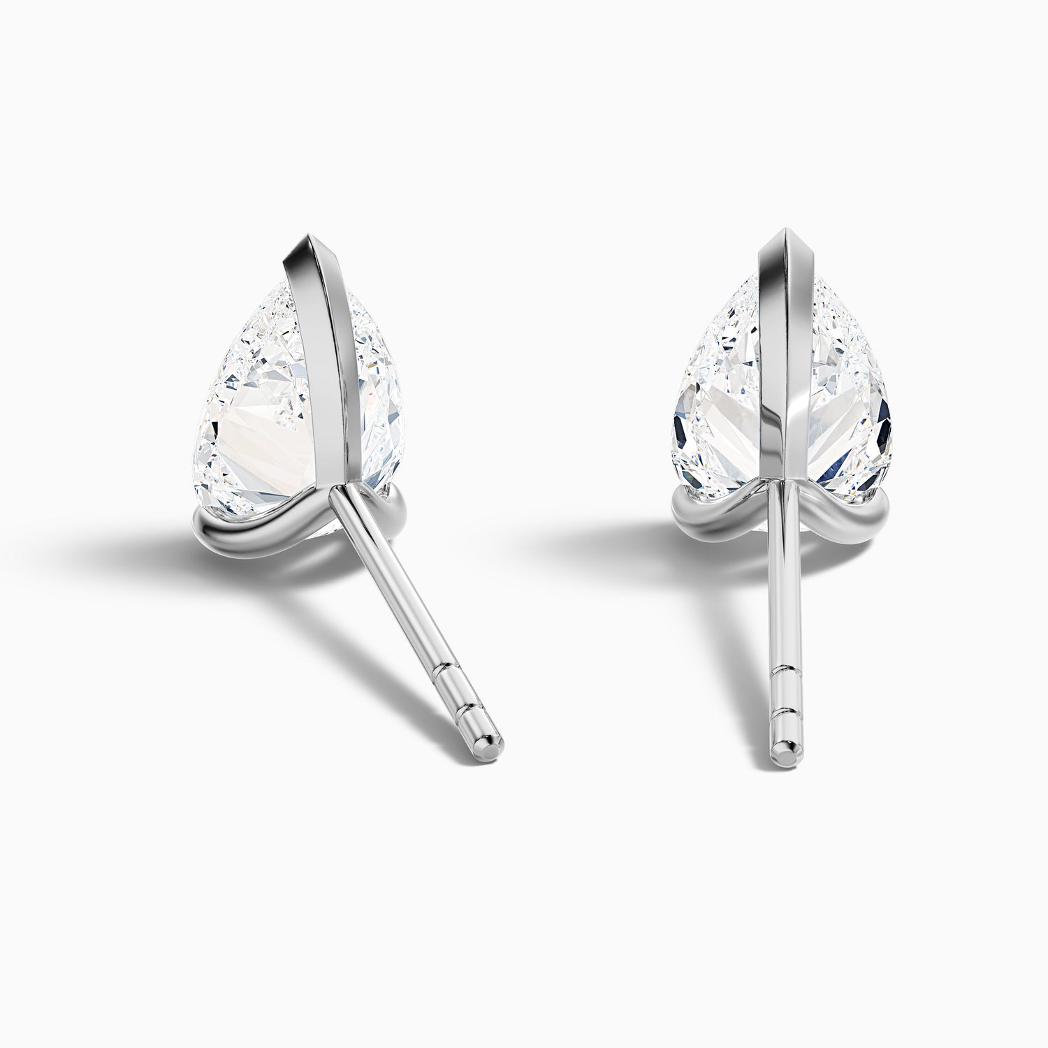 Pear Cut Moissanite Stud Diamond Earrings