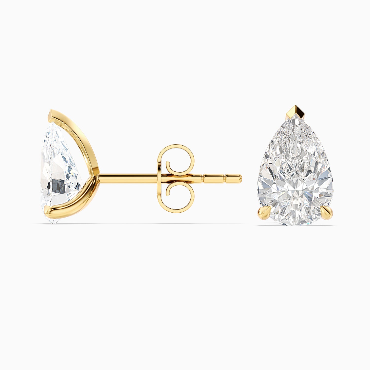 Pear Cut Moissanite Stud Diamond Earrings