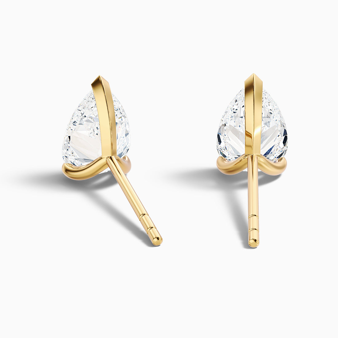Pear Cut Moissanite Stud Diamond Earrings  DestGlow