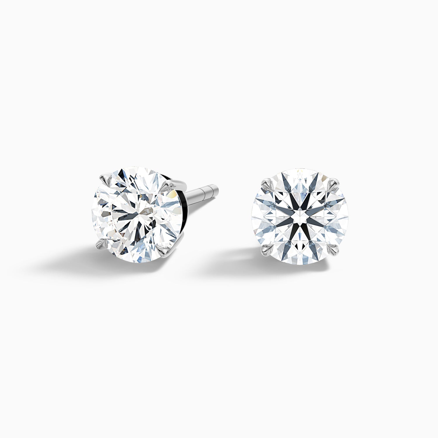 4 Prong Round Cut Moissanite Diamond Basket Stud Earrings