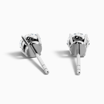 4 Prong Round Cut Moissanite Diamond Basket Stud Earrings