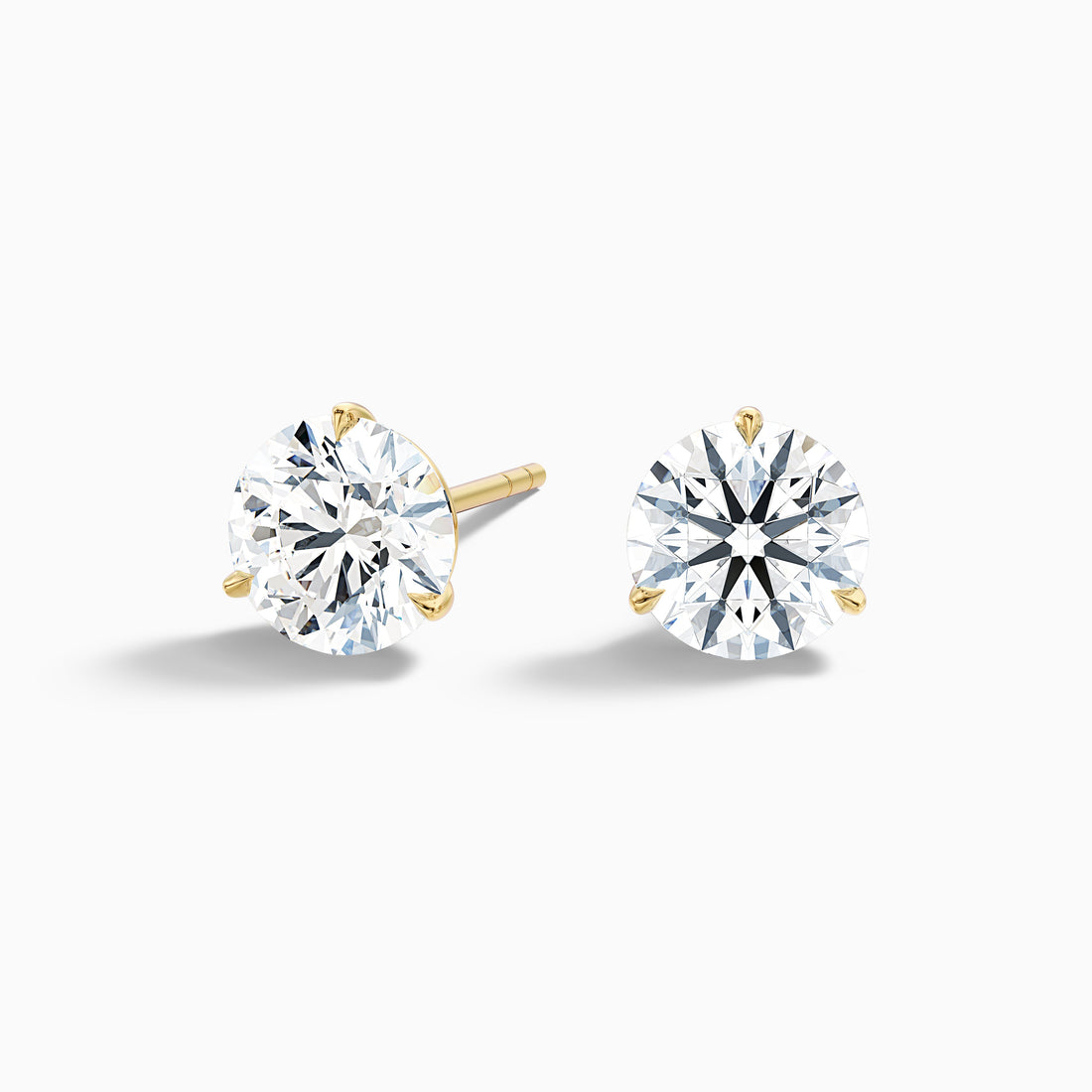3 Prong Martini Round Cut Moissanite Diamond Stud Earrings  DestGlow