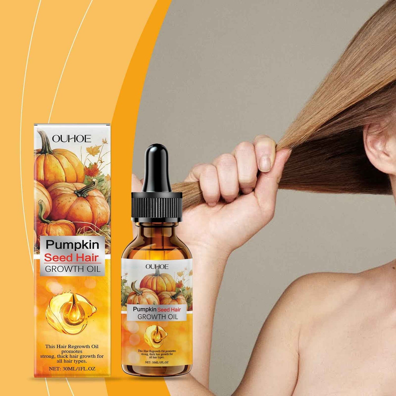 Pumpkin Seed Hair Care Essential Oil Is Bright And Supple, Improves Hair, Nourishes Hair Follicles, Protects And Strengthens Hair