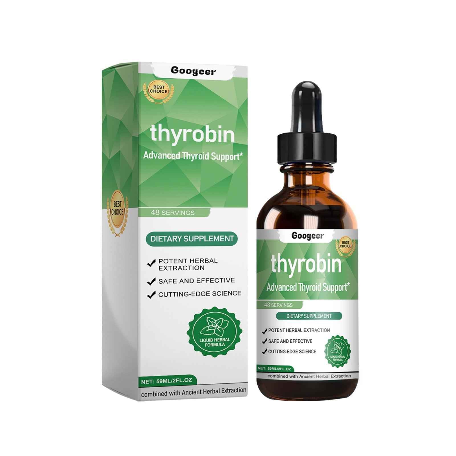 Thyrobin Advanced Thyroid Support – Herbal &amp; Ancient Extraction | 59ml / 2 fl oz Liquid Dietary Supplement (48 Servings)