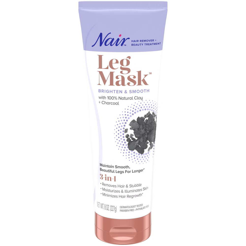 Nair Leg Mask Brighten &amp; Smooth with Charcoal (8 oz) by Farmacias Savia