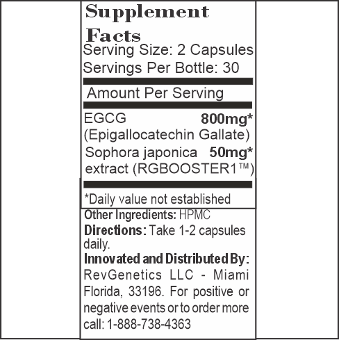 EGCG 800mg Caffeine-Free: Green Tea Extract for Cellular Health by RevGenetics