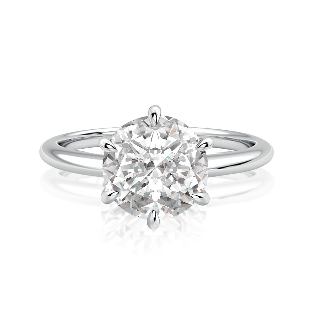 Rodiffy Moissanite 2.0 Ct Round Cut 6 Prong Engagement Ring For Women 